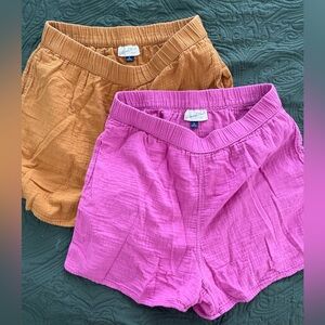 2 Pairs Universal Thread Cotton Shorts Pink & Rust.